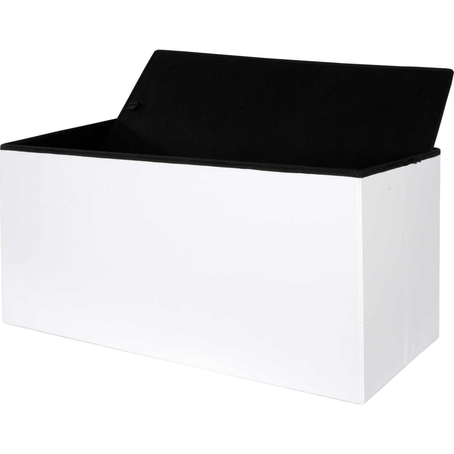 VESTIAMO CASA - Pouf Contenitore Bianco in ecopelle richiudibile h38x76x38 cm